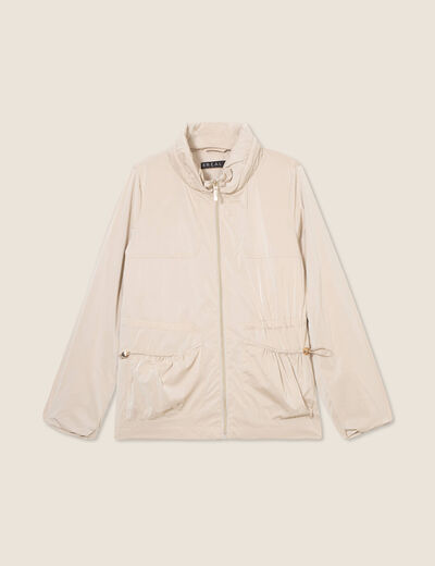 Coupe-vent court zippé sable femme