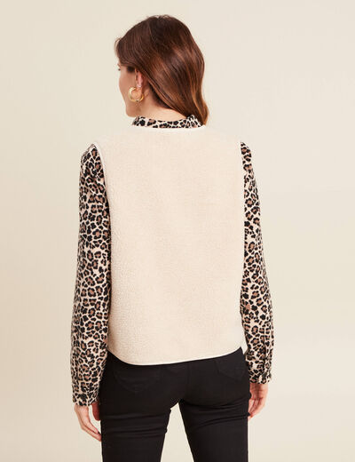 Gilet sans manches ecru femme