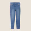 Jean ajusté taille haute denim double stone femme