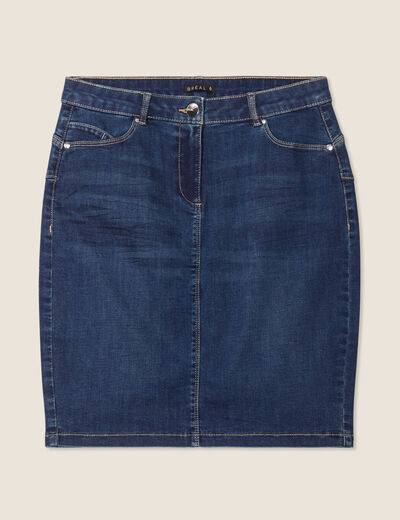 Jupe droite denim brut femme