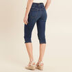 Pantacourt droit en jean denim brut femme