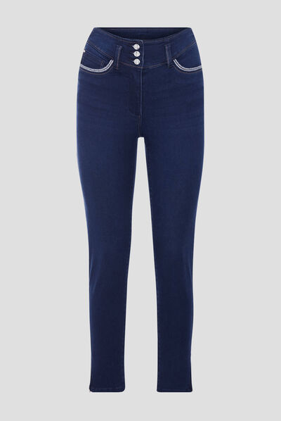 Jean ajusté 7/8ème denim brut femme