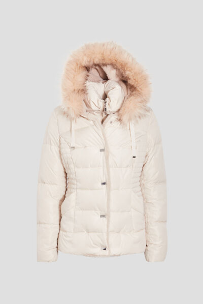 Doudoune courte creme femme