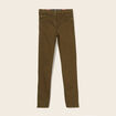Jean magique ajusté taille standard vert kaki femme