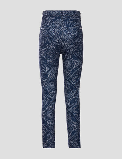 Pantalon ajusté bleu foncé femme