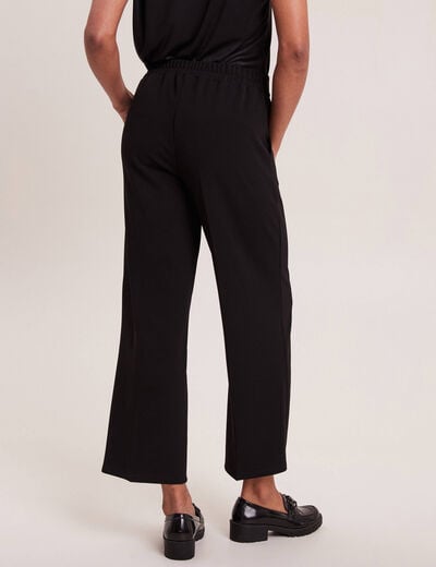 Pantalon large pinces noir femme