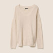 Pull col v manches longues &agrave; sequins couleur or femme