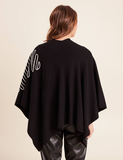 Poncho noir femme