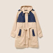 Trench d&eacute;perlant avec capuche doubl&eacute; beige femme