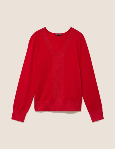 Pull manches longues rouge femme