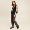 Gilet sans manches sans col noir femme