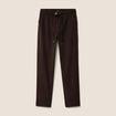 Jogging boyfriend 7/8&egrave;me en velours marron fonc&eacute; femme