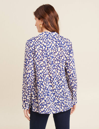 Chemise manches longues bleu femme