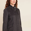 Manteau col montant doubl&eacute; gris fonc&eacute; femme