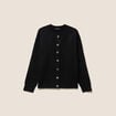 Gilet droit mi-long col rond noir femme