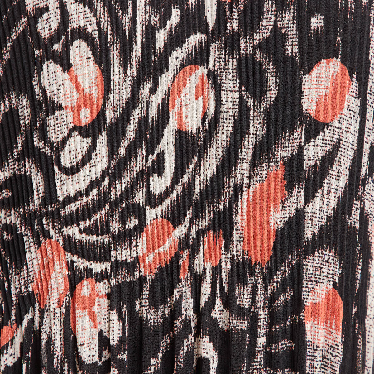 Robe évasée plissée orange femme