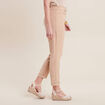 Pantalon carotte 7/8ème beige femme