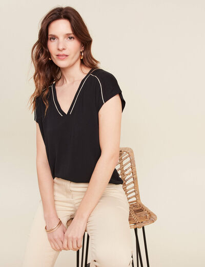 T-shirt manches courtes noir femme