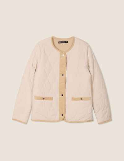 Doudoune boutonnée doublée sable femme