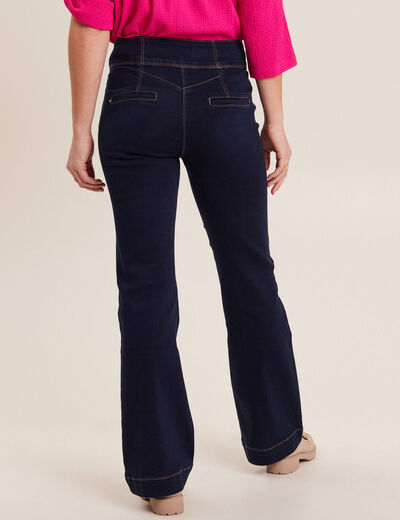 Jean bootcut taille haute denim brut femme