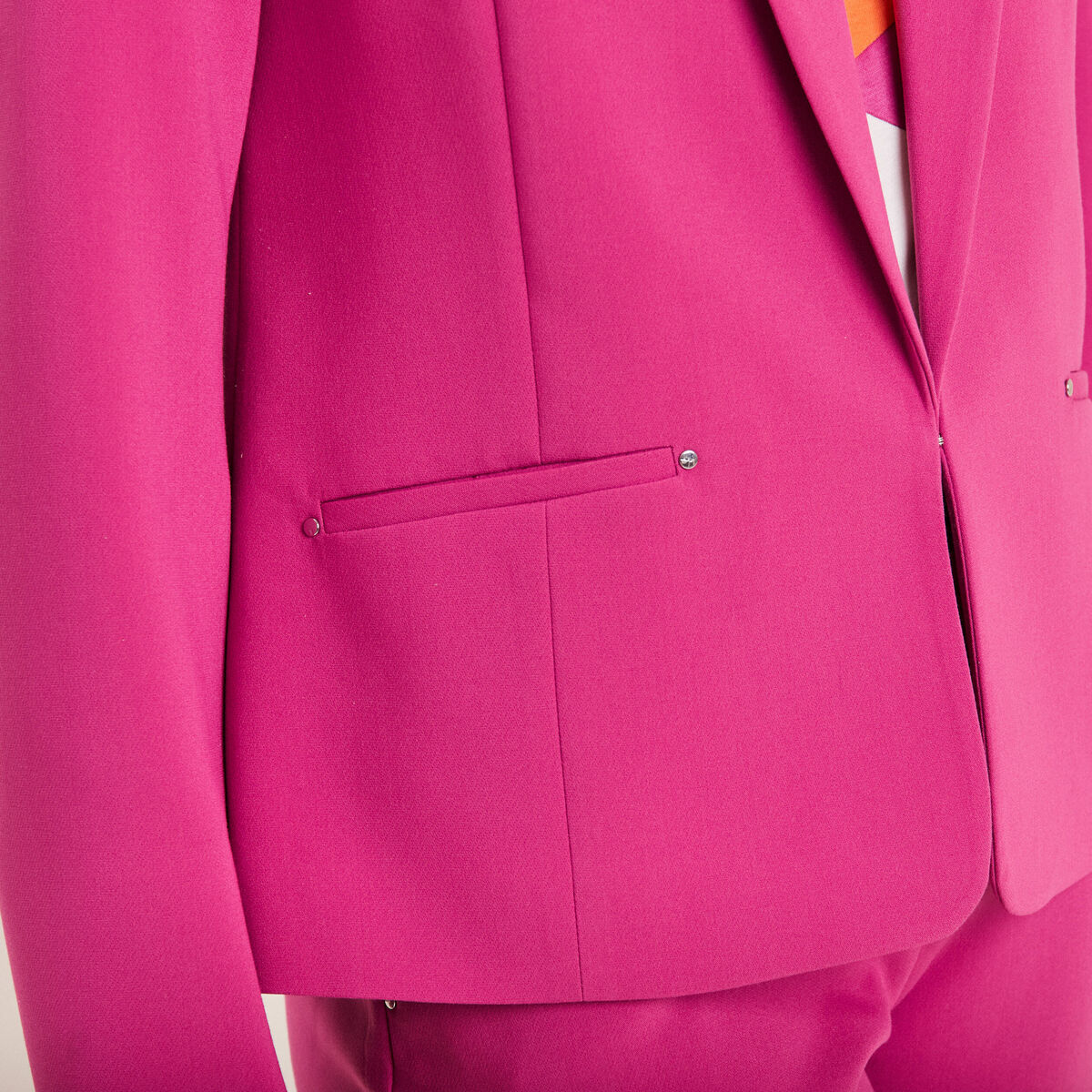 Veste tailleur cintrée rose fushia femme