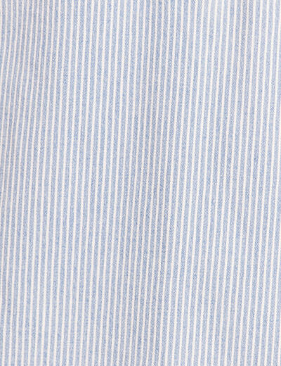 Robe droite courte en jean col chemise bleu femme