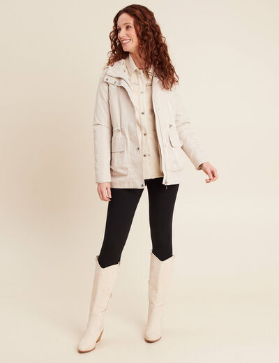 Parka à capuche sable femme