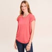 T-shirt droit col rond manches courtes rouge femme