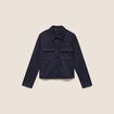 Veste doubl&eacute;e bleu fonc&eacute; femme