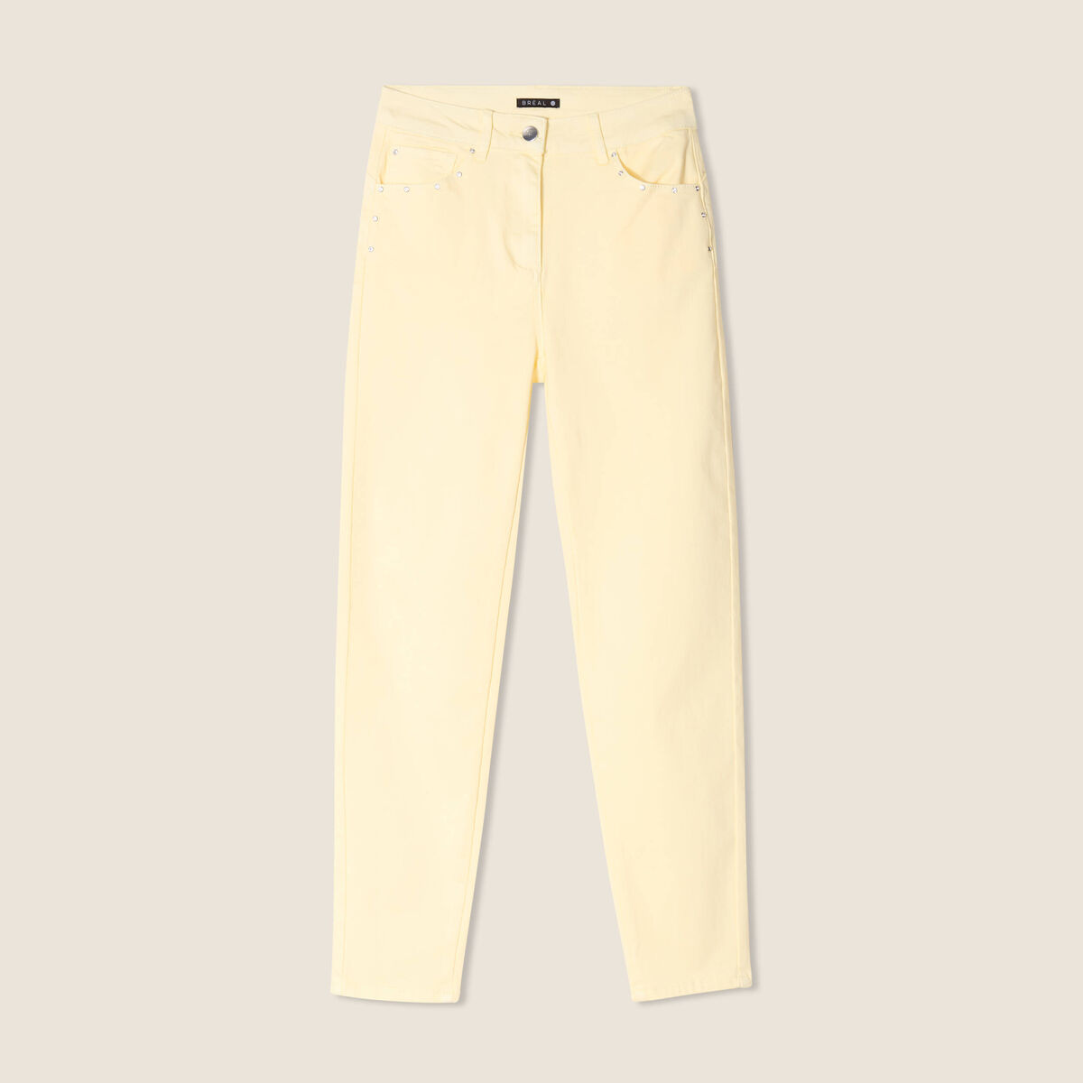 Pantalon ajusté 7/8ème jaune clair femme