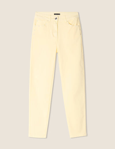 Pantalon ajusté 7/8ème jaune clair femme