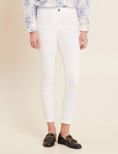 Pantalon léger taille standard 7/8ème blanc femme