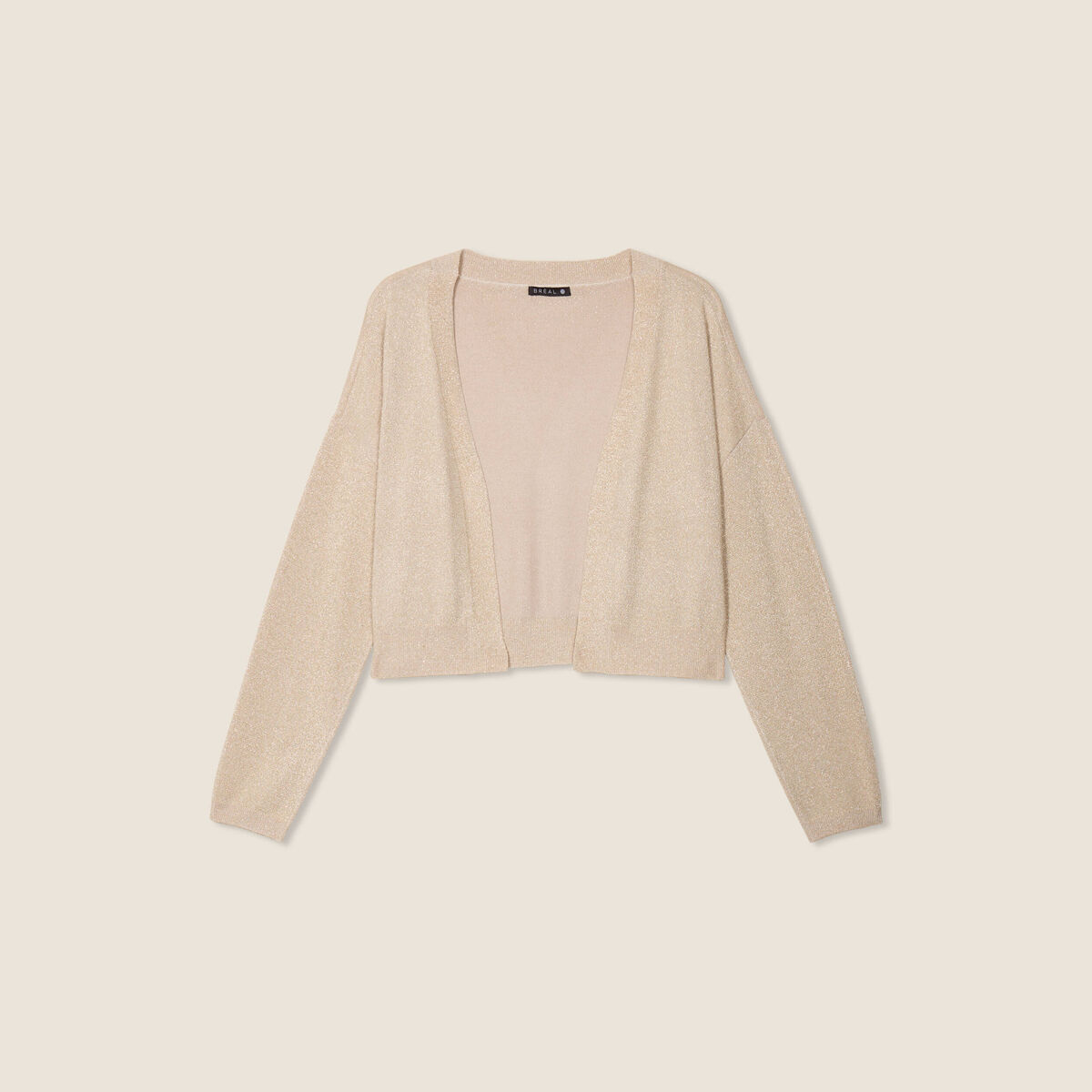 Gilet manches longues couleur or femme