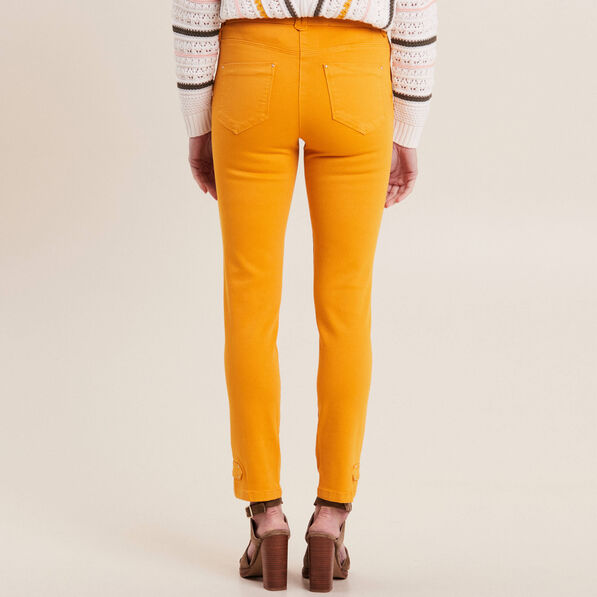 pantalon ajuste 78eme jaune moutarde femme Pantalon ajusté 7/8ème jaune moutarde femme