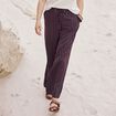 Pantalon large 7/8ème taille haute bordeaux femme