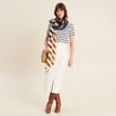 Jupe longue droite en jean blanc femme