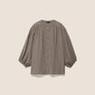 Chemise ample col rond manches longues noir femme