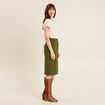 Jupe crayon vert olive femme