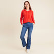 Sweat &agrave; capuche orange fonc&eacute; femme
