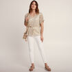 T-shirt manches courtes beige femme