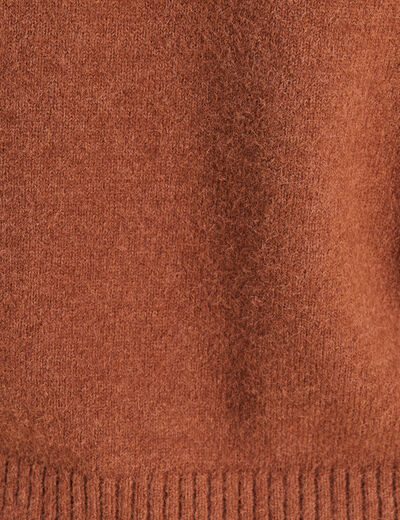 Pull col rond marron fonc&eacute; femme