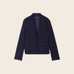 Veste ajust&eacute;e col ch&acirc;le bleu marine femme