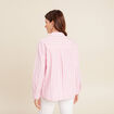 Chemise ample mi-longue en coton rose femme