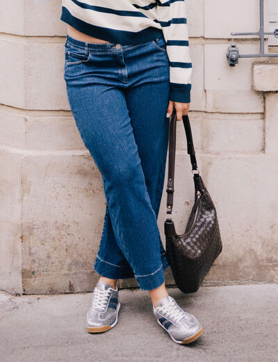 Pantalon magique coupe large l'unique denim stone femme
