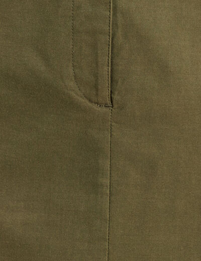Robe ajustée manches courtes vert olive femme