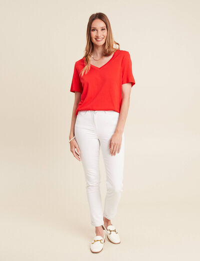 T-shirt manches courtes rouge femme
