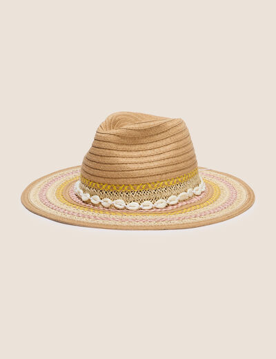 Chapeau tress&eacute; multicolore femme