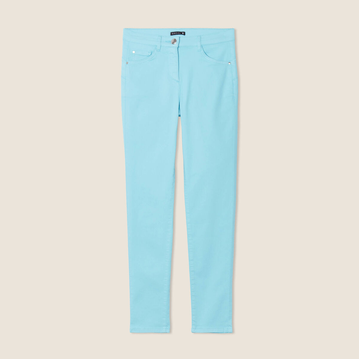 Pantalon léger taille standard 7/8ème bleu femme