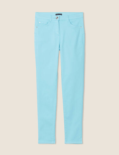 Pantalon léger taille standard 7/8ème bleu femme