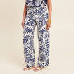 Pantalon flou taille haute blanc femme